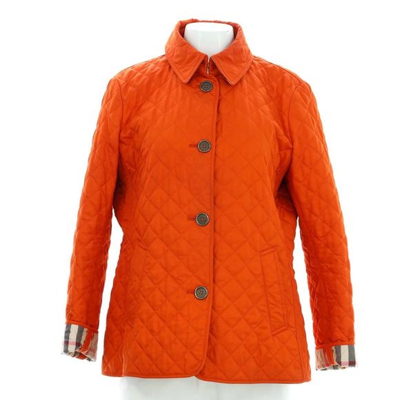 Burberry Women's Button-Up Jacket Quilted Polyester Blend Orange - Picture 2 of 9